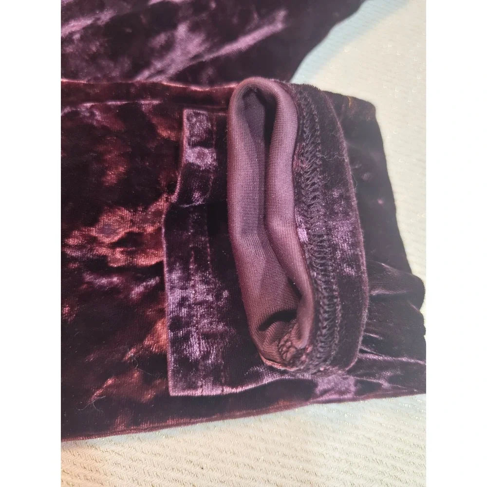 Old Navy Girls Crushed Velvet Leggings Purple Plum Size Large 10-12 Stretch Pant